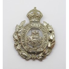 Margate Borough Police Wreath Helmet Plate (Fretted Out Centre) - King's Crown