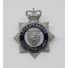 Leicestershire Constabulary Senior Officer's Enamelled Cap Badge - Queen's Crown