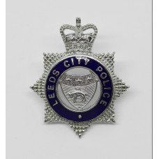 Leeds City Police Senior Officer's Enamelled Cap Badge - Queen's Crown