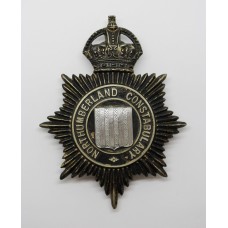 Northumberland Constabulary Night Helmet Plate - King's Crown