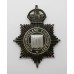 Northumberland Constabulary Night Helmet Plate - King's Crown