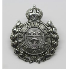 Leeds City Police Wreath Cap Badge - King's Crown