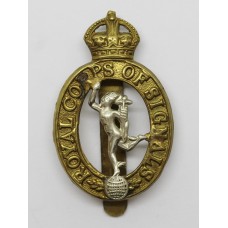 Royal Corps of Signals Cap Badge - King's Crown (1st Pattern)