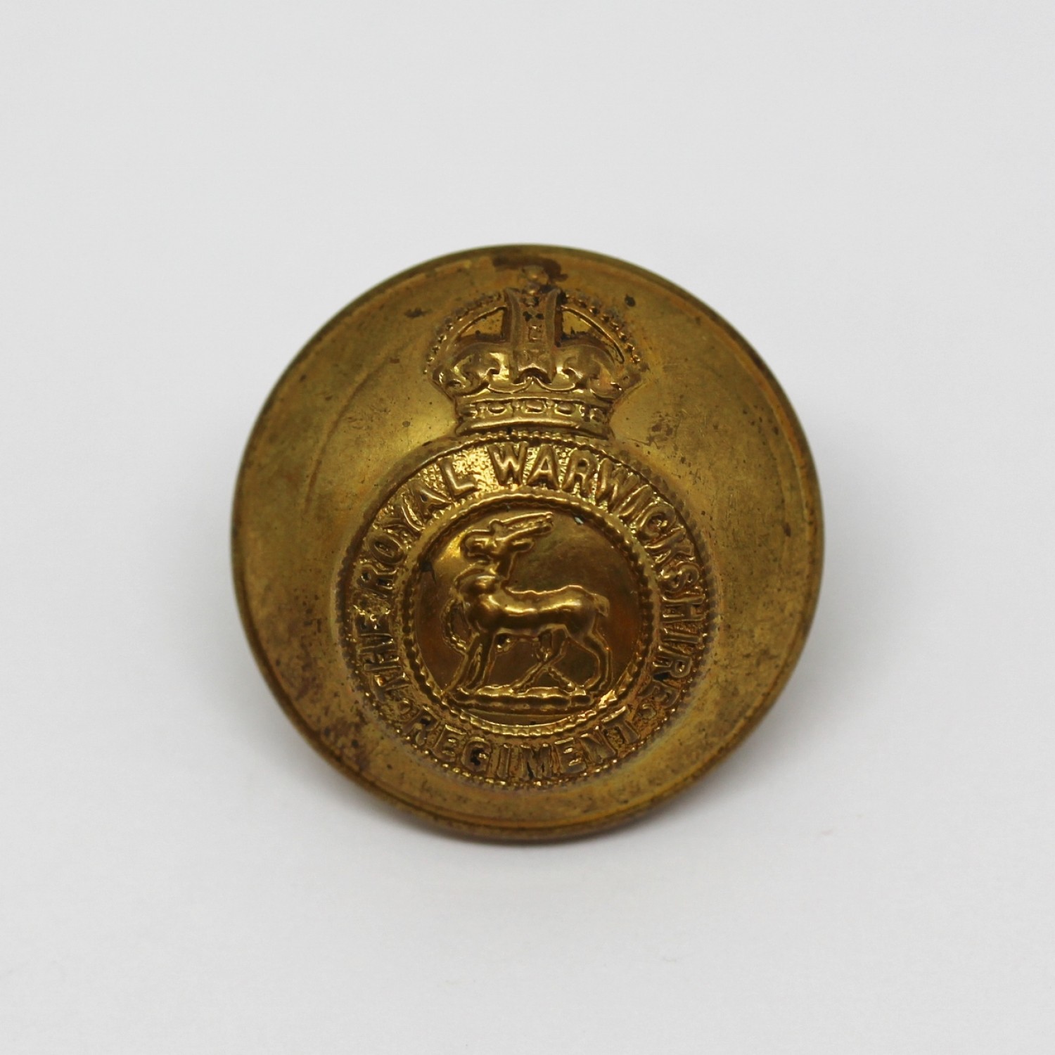 Royal Warwickshire Regiment Officer's Button - King's Crown (Large)