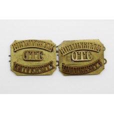 Pair of Birmingham University O.T.C. (BIRMINGHAM/OTC/UNIVERSITY) Shoulder Titles