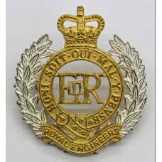 Royal Engineers Officer's Dress Cap Badge - Queen's Crown