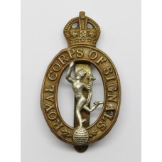 Royal Corps of Signals Cap Badge - King's Crown (1st Pattern)