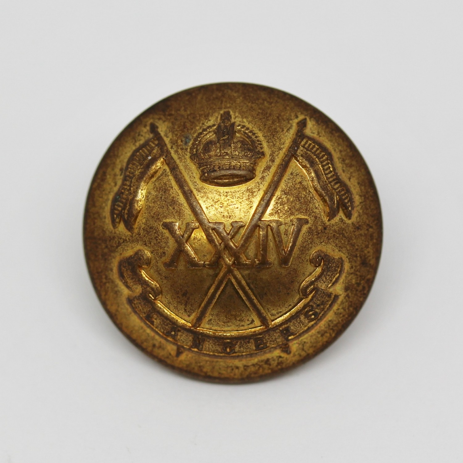 24th Lancers Officer's Button - King's Crown (Large)