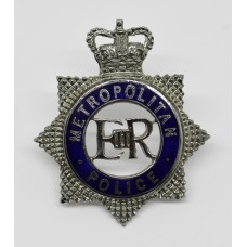 Metropolitan Police Senior Officer's Enamelled Cap Badge - Queen's Crown