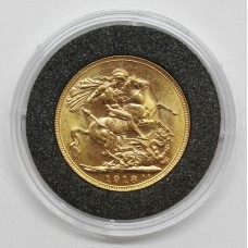 1918 P George V 22ct Gold Full Sovereign Coin (Perth Mint)